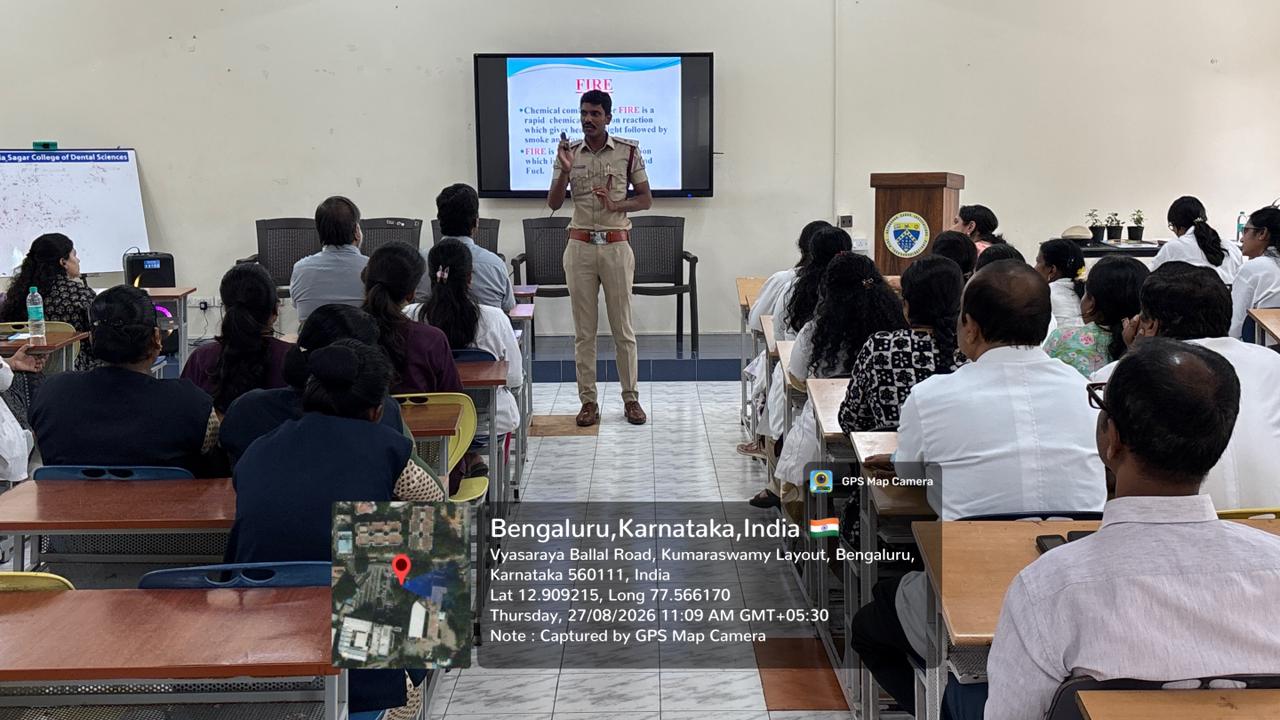 Fire safety lecture delivered to faculty and staff in classroom